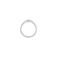 Tetapan Cincin Signet Bunga Berlian Asli (Putih 14K) - Popular Jewelry - New York