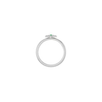 Prírodný smaragdový stohovateľný prsteň Evil Eye (biely 14K) – Popular Jewelry - New York