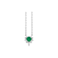 Natirèl Emerald ak Diamond kolye (Blan 14K) devan - Popular Jewelry - Nouyòk