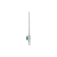 Natural Emerald and Diamond Necklace (White 14K) side - Popular Jewelry - New York