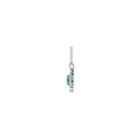 Natural Emerald le Marquise Diamond Halo Necklace (White 14K) lehlakore - Popular Jewelry - New york