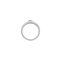 Oval Lapis Flower Accented Ring (Putih 14K) setelan - Popular Jewelry - New York