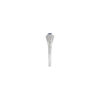 Ovális lapis virág ékezetes gyűrű (fehér 14K) oldal - Popular Jewelry - New York