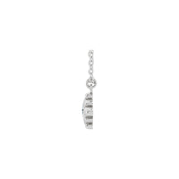 Natural White Diamond Beaded Bezel Set Necklace (White 14K) side - Popular Jewelry - ニューヨーク