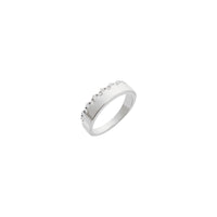 Природен бел дијамантски гребен прстен (бел 14K) главен - Popular Jewelry - Њујорк
