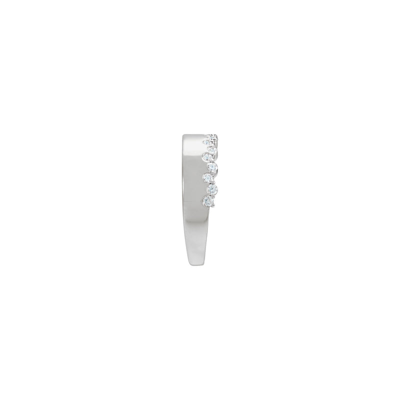 Natural White Diamond Ridge Ring (White 14K) side - Popular Jewelry - New York