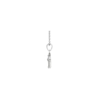 天然白钻可雕刻花卉项链（白色 14K）侧面 - Popular Jewelry  - 纽约