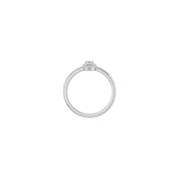 Oval White Sapphire yokhala ndi Daimondi French-Set Halo Ring (Yoyera 14K) - Popular Jewelry - New York