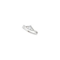 Pear-Cut White Diamond Bezel Twist Solitaire Ring