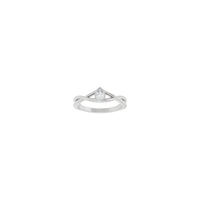Pear-Cut White Diamond Bezel Twist Solitaire Ring