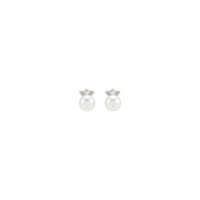 Pearl Diamond Floral Set Earrings