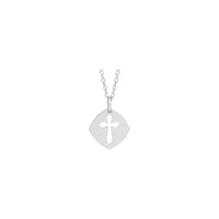 Kalung Pierced Cross (Putih 14K) bagian depan - Popular Jewelry - New York