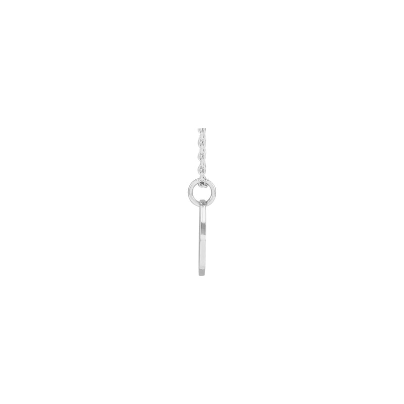 Pierced Cross Necklace (White 14K) side - Popular Jewelry - New York