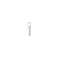 Pendenti à contorni di cori cù zaffiro rosa (biancu 14K) laterale - Popular Jewelry - New York