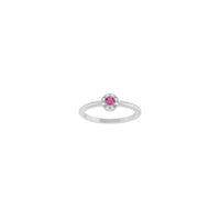 Pink Tourmaline and Diamond French-Set Halo Ring