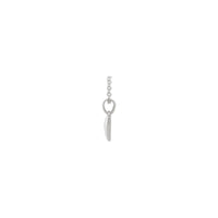 Şişkin Kiçik Ürək Boyunbağı (Ağ 14K) yan - Popular Jewelry - Nyu-York