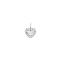 Радијантен Starburst Heart приврзок (бела 14K) напред - Popular Jewelry - Њујорк