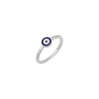 Rund Evil Eye emaljert ring (hvit 14K) hoved - Popular Jewelry - New York