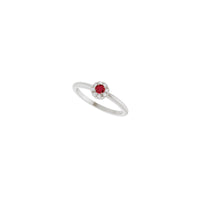 Ruby and Diamond French-Set Halo Ring