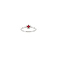 Ruby and Diamond French-Set Halo Ring