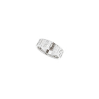 Anello Eternity con croce quadrata (bianco 14K) diagonale - Popular Jewelry - New York
