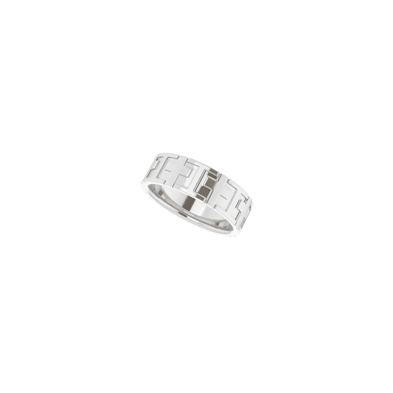 Square Cross Eternity Ring (White 14K) diagonal - Popular Jewelry - New York