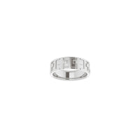 Square Cross Eternity Ring (valkoinen 14K) edessä - Popular Jewelry - New York