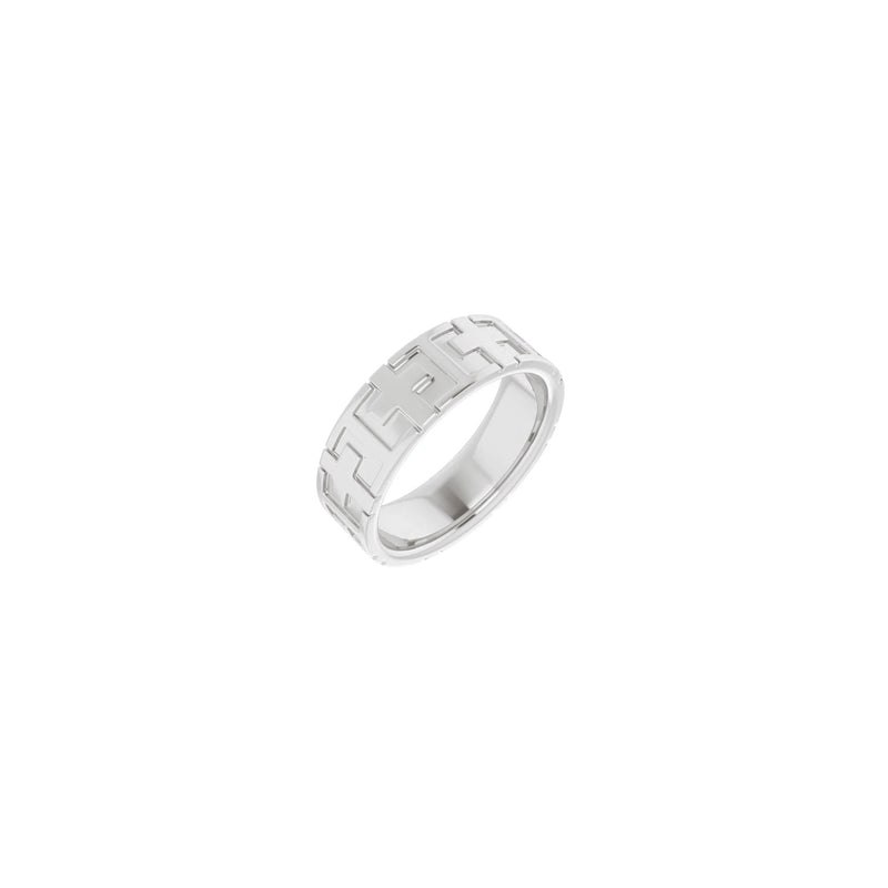 Square Cross Eternity Ring (White 14K) main - Popular Jewelry - New York