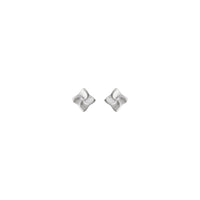 スワールスタッドピアス (ホワイト 14K) フロント - Popular Jewelry - ニューヨーク