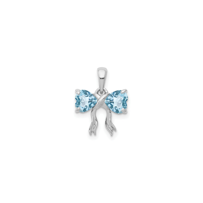 Swiss Blue Topaz Bow Pendant (14K)