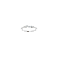 Ringo de Tri Diamantaj Folioj (Blanka 14K) Fronto - Popular Jewelry - Novjorko