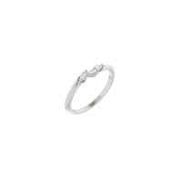 Ring med tre diamantblade (hvid 14K) hoved - Popular Jewelry - New York