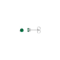 Trillion-Cut Emerald Stud Earrings (White 14K) ka sehloohong - Popular Jewelry - New york