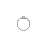 Turquoise Cabochon Flower Accented Ring (White 14K) setting - Popular Jewelry - New York