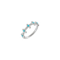 Тиркизна крстаста серија прстена (бела 14К) главна - Popular Jewelry - Њу Јорк