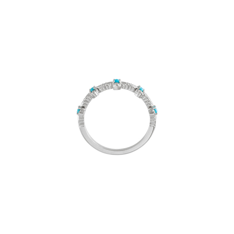 Turquoise Cross Series Ring (White 14K) setting - Popular Jewelry - New York