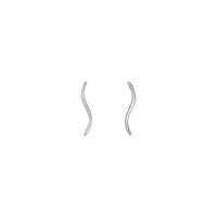 Wavy Ear Climbers (White 14K) front - Popular Jewelry - New York