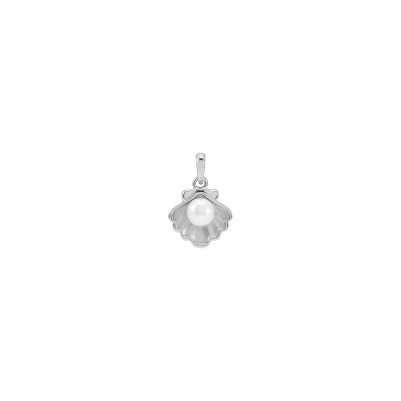 White Freshwater Pearl Shell Pendant (White 14K) front - Popular Jewelry - New York