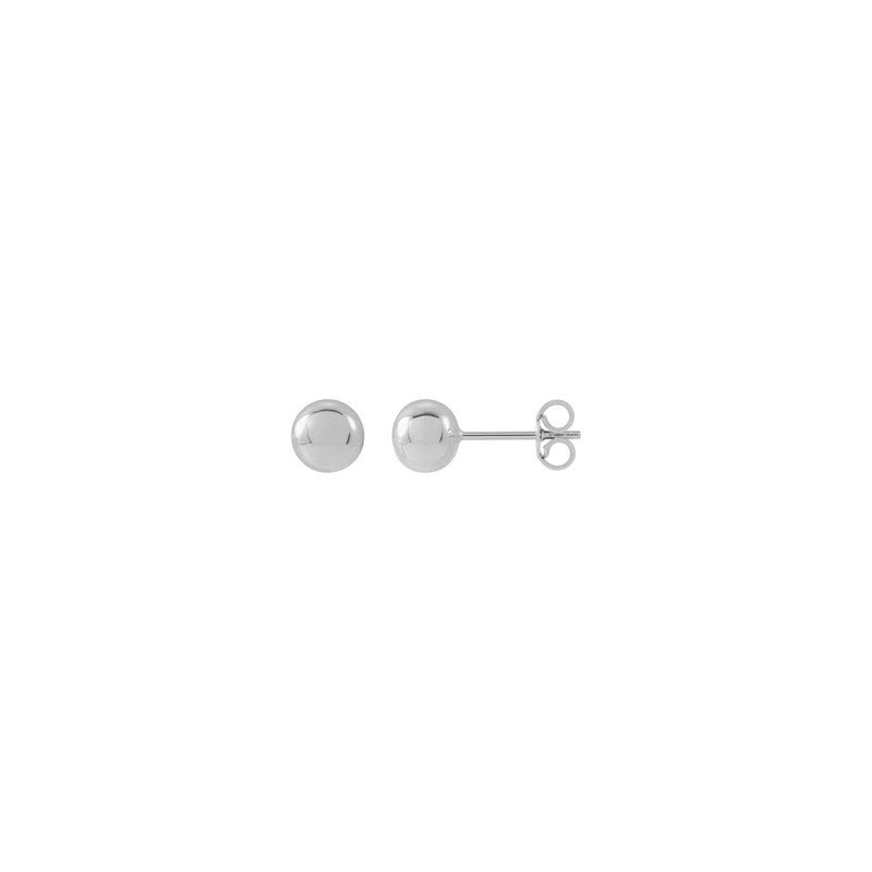 White Gold Ball Stud Earrings (14K)