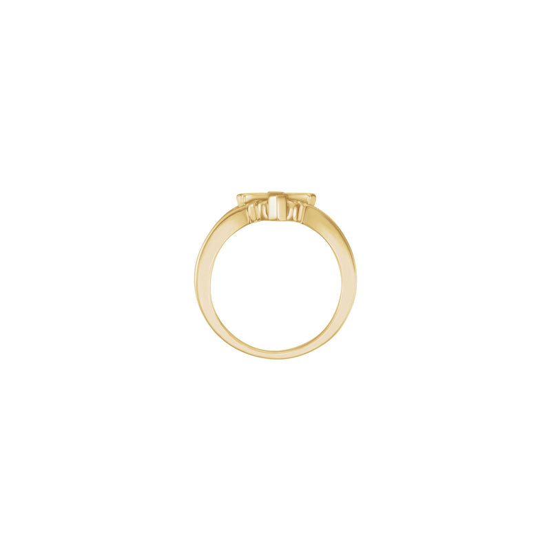 13 mm Cross Bead Accent Ring (14K) setting - Popular Jewelry - New York