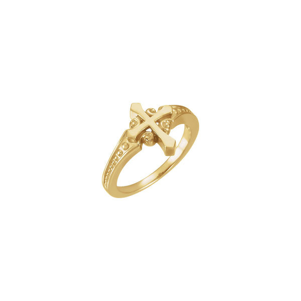 13 mm Cross Ring (14K) main - Popular Jewelry - New York