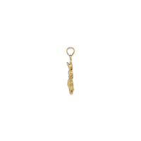 2D Kangaroo with Baby in Pouch Pendant (14K) side - Popular Jewelry - New York