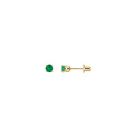 3 mm ronde natuurlike smaragd oorbelle (14K) hoof - Popular Jewelry - New York