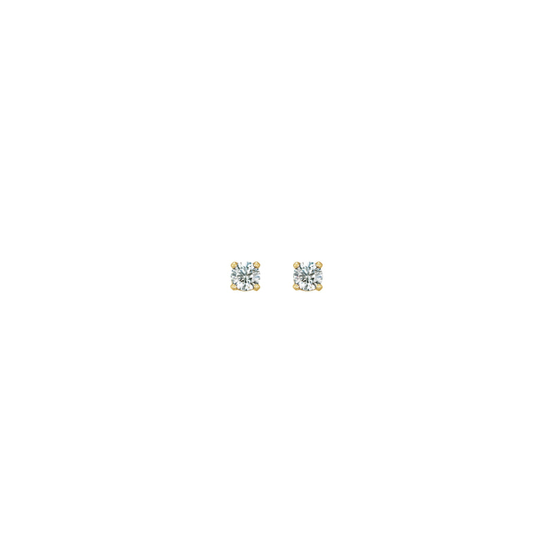 3 mm Round Natural White Diamond Stud Earrings (14K) front - Popular Jewelry - New York