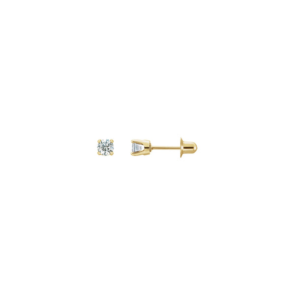 3 mm Round Natural White Diamond Stud Earrings (14K) main - Popular Jewelry - New York