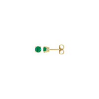 Округле наушнице са пасијансом од природног смарагда од 4 мм (14К) главна - Popular Jewelry - Њу Јорк