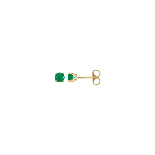4 mm Round Natural Emerald Solitaire Stud Earrings (14K) main - Popular Jewelry - New York