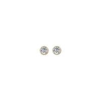 5 毫米圆形白色钻石光环耳钉 (14K) 正面 - Popular Jewelry  - 纽约