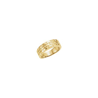 8 mm Brick Pattern Tapered Ring (14K) nag-unang - Popular Jewelry - New York