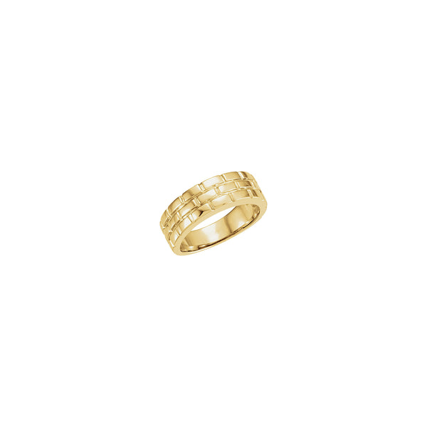 8 mm Brick Pattern Tapered Ring (14K) main - Popular Jewelry - New York